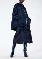 Heavy Nylon Oversized Anorak With Removable Hood