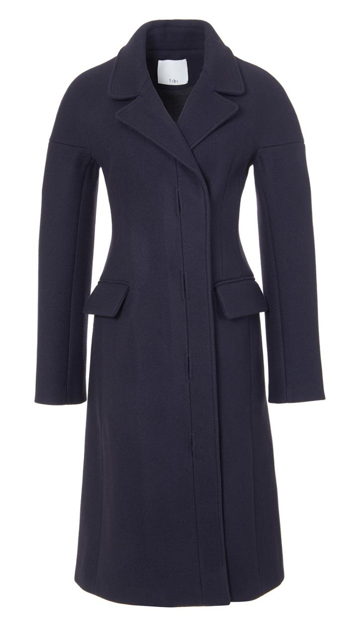 Felted Wool Drop Shoulder Corset Coat