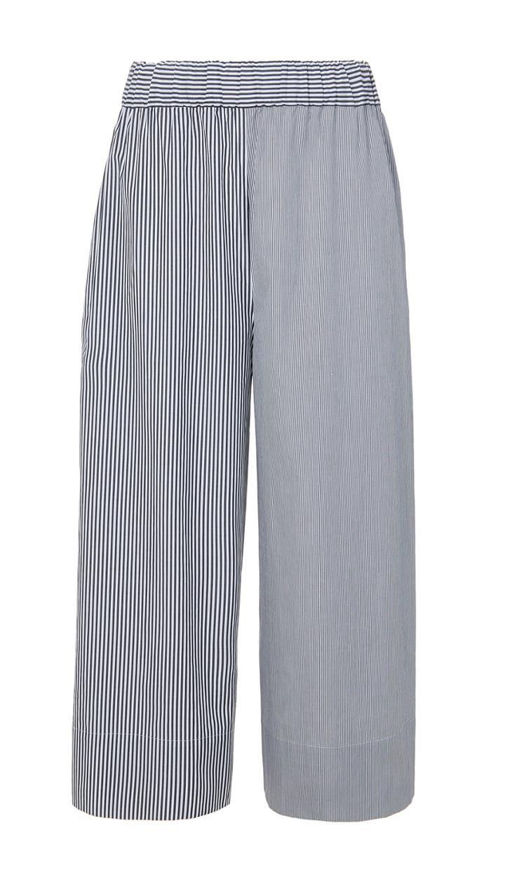 Stripe Shirting Wide Leg Pant