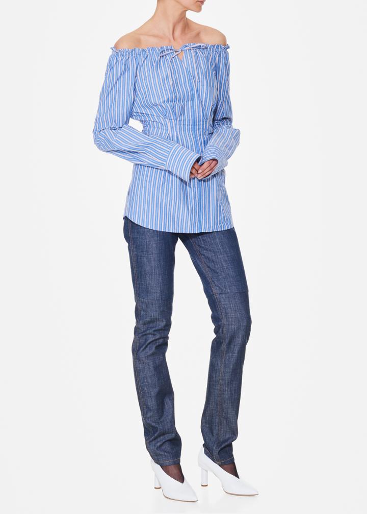 Garcon Stripped Shirred Top