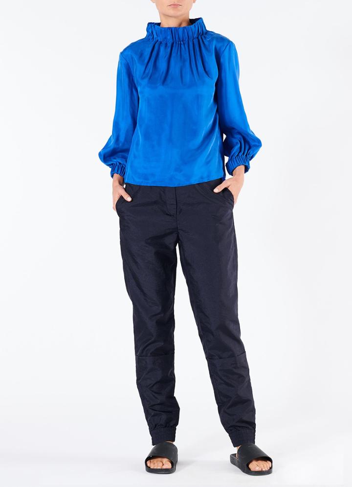 Cupro Shirred Neck Top