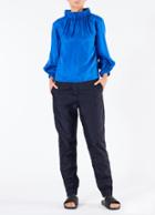 Cupro Shirred Neck Top