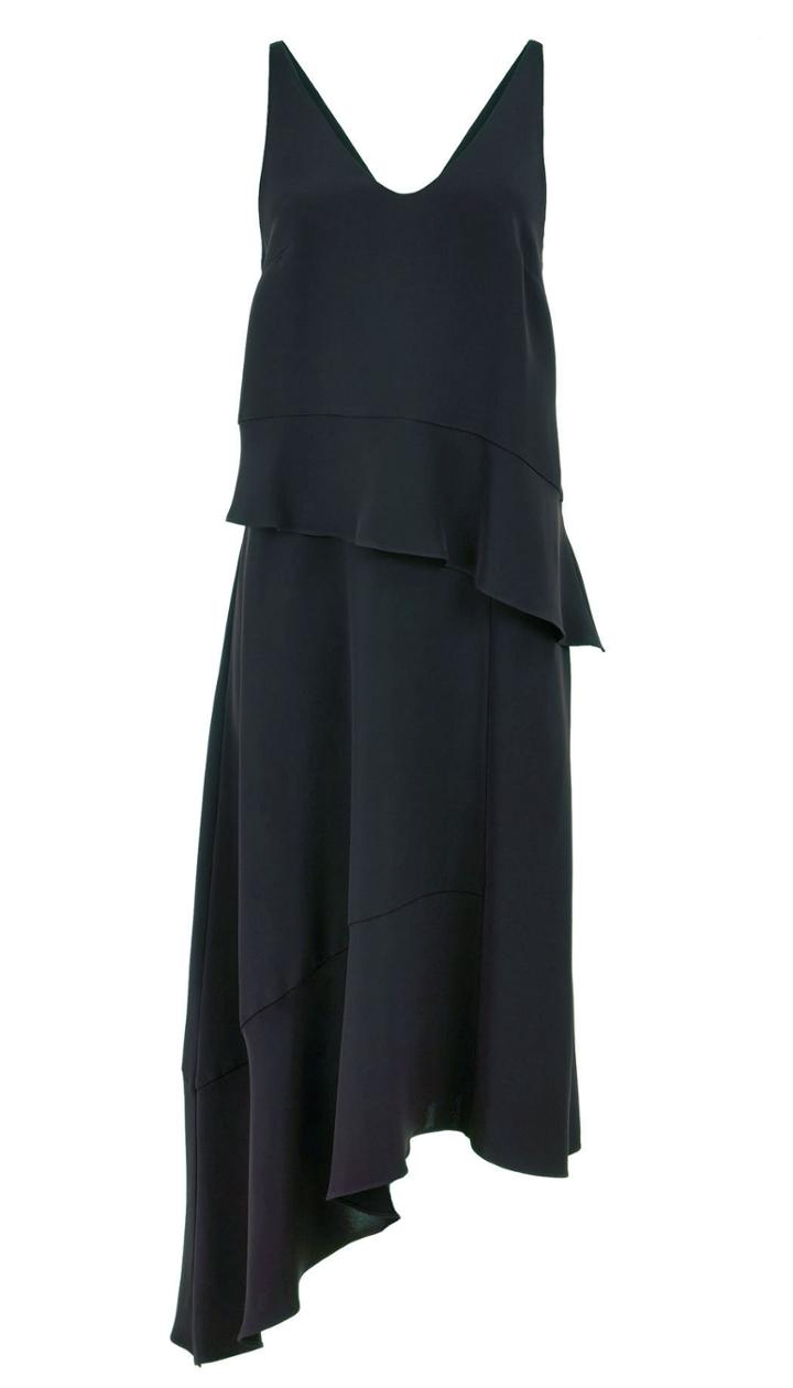 Silk Pleated Double Layer Dress
