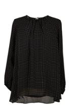 Estrella Printed Silk Trapeze Blouse