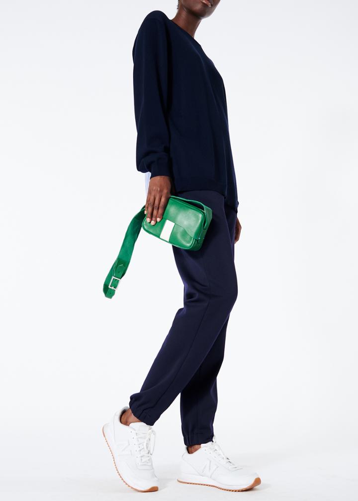 Merino Wool Cotton Zip Back Pullover