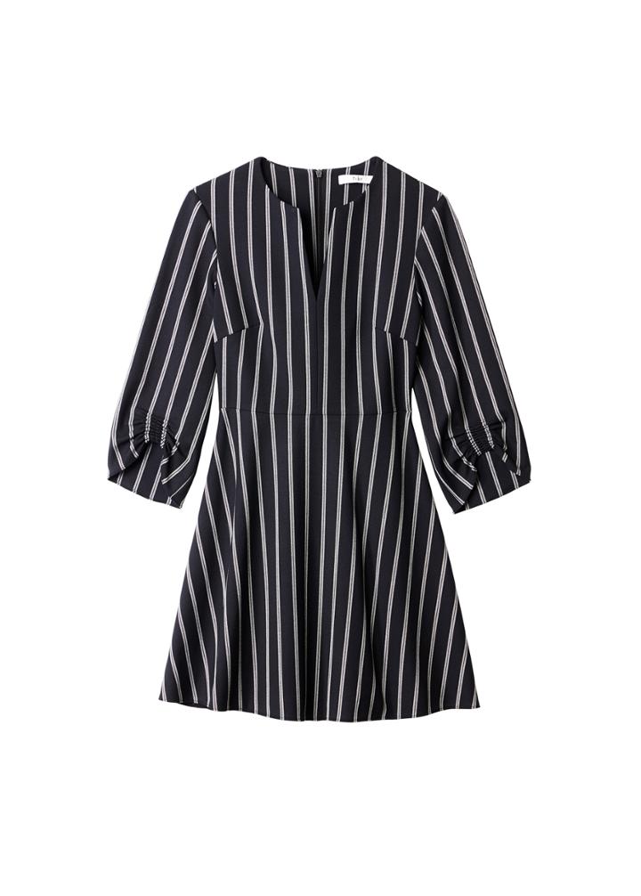 Felix Stripe Split Neck Dress
