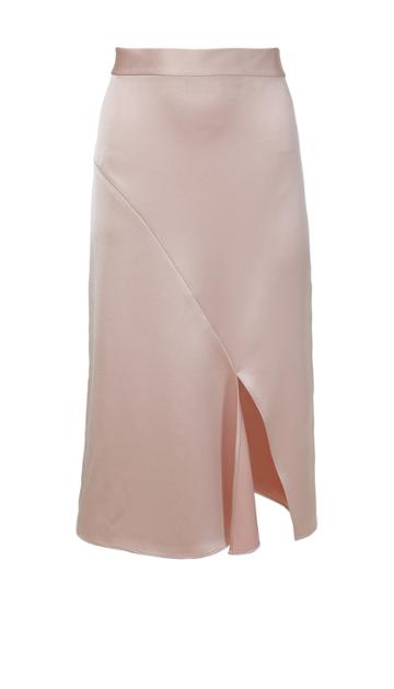 Celestia Satin Draped Pencil Skirt