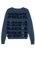 Faux Fur Stripe Pullover