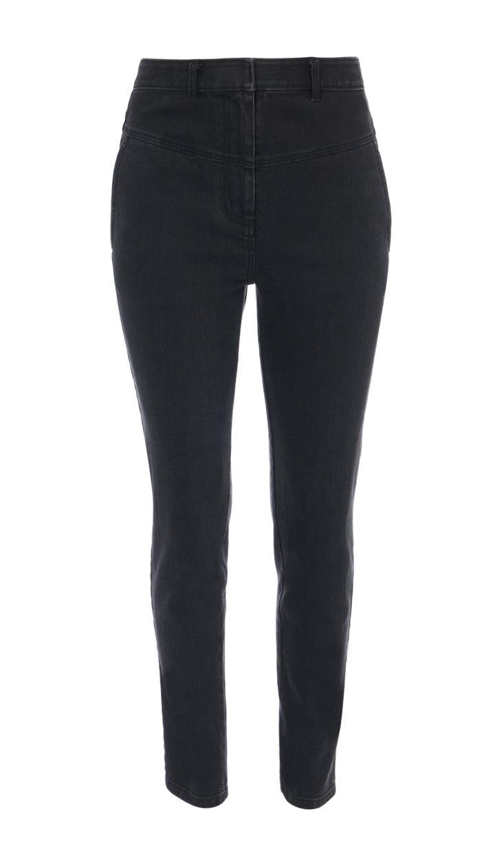 Black Denim Jamie Flat Front Pants