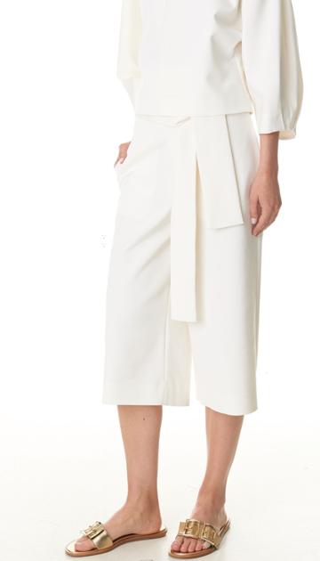 Stretch Faille Pleated Culottes