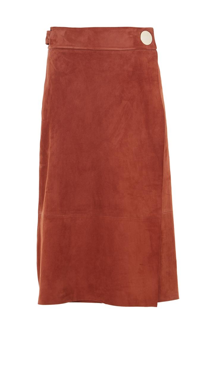 Suede Tab Detail Skirt