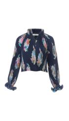 Pleated Camellia Cropped Top