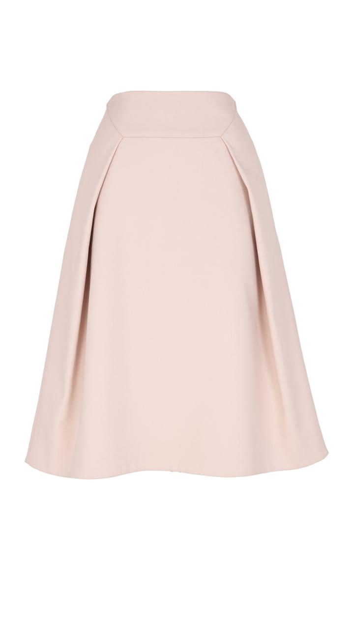 Agathe Tucked Pleating Midi Skirt