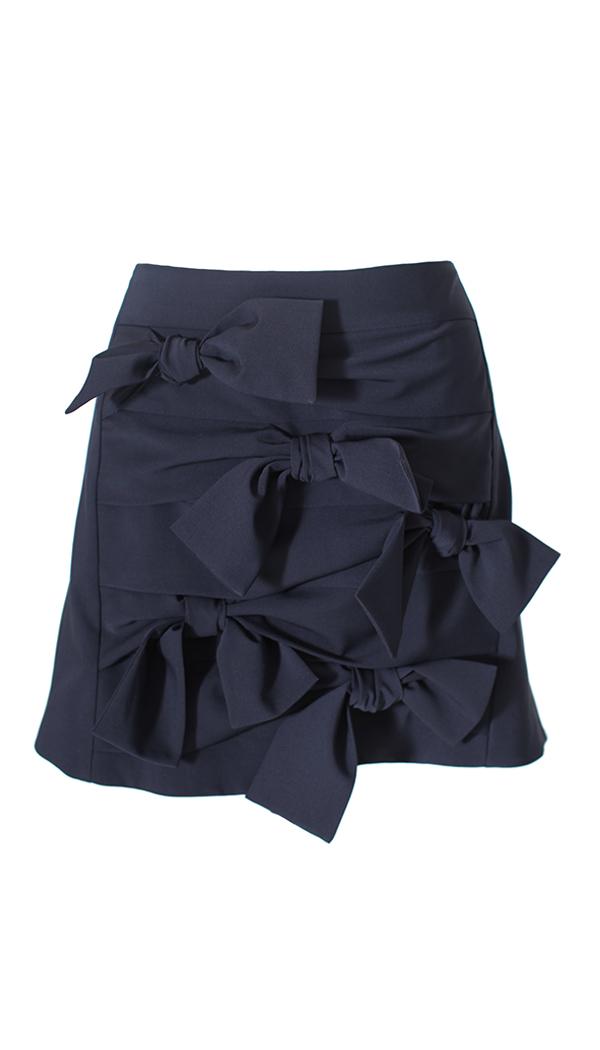 Tropical Wool Tie Skirt