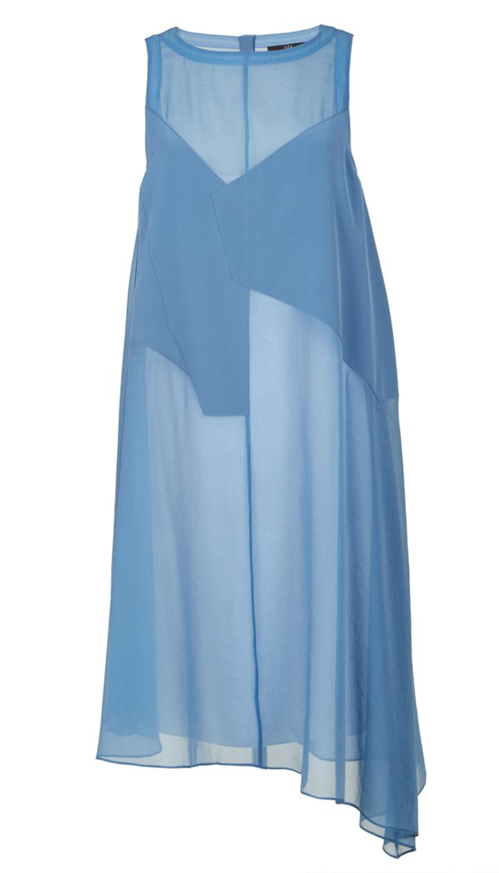 Isa Organza Patchwork Draped Dress