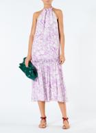 Silk Isa Toile Tie Neck Dress