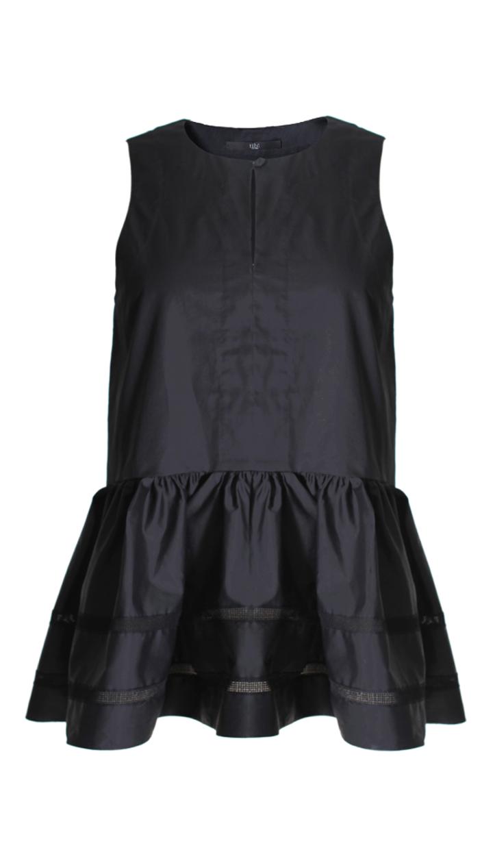 Satin Poplin Origami Sleeveless Top