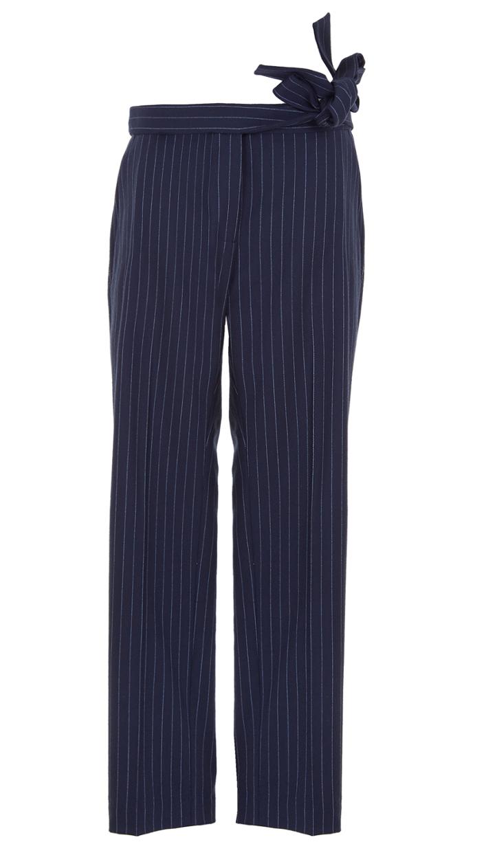 Delmont Pinstripe Tie Detail Pants