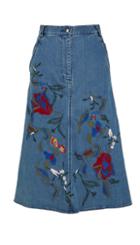 Marisol Embroidered Denim Skirt