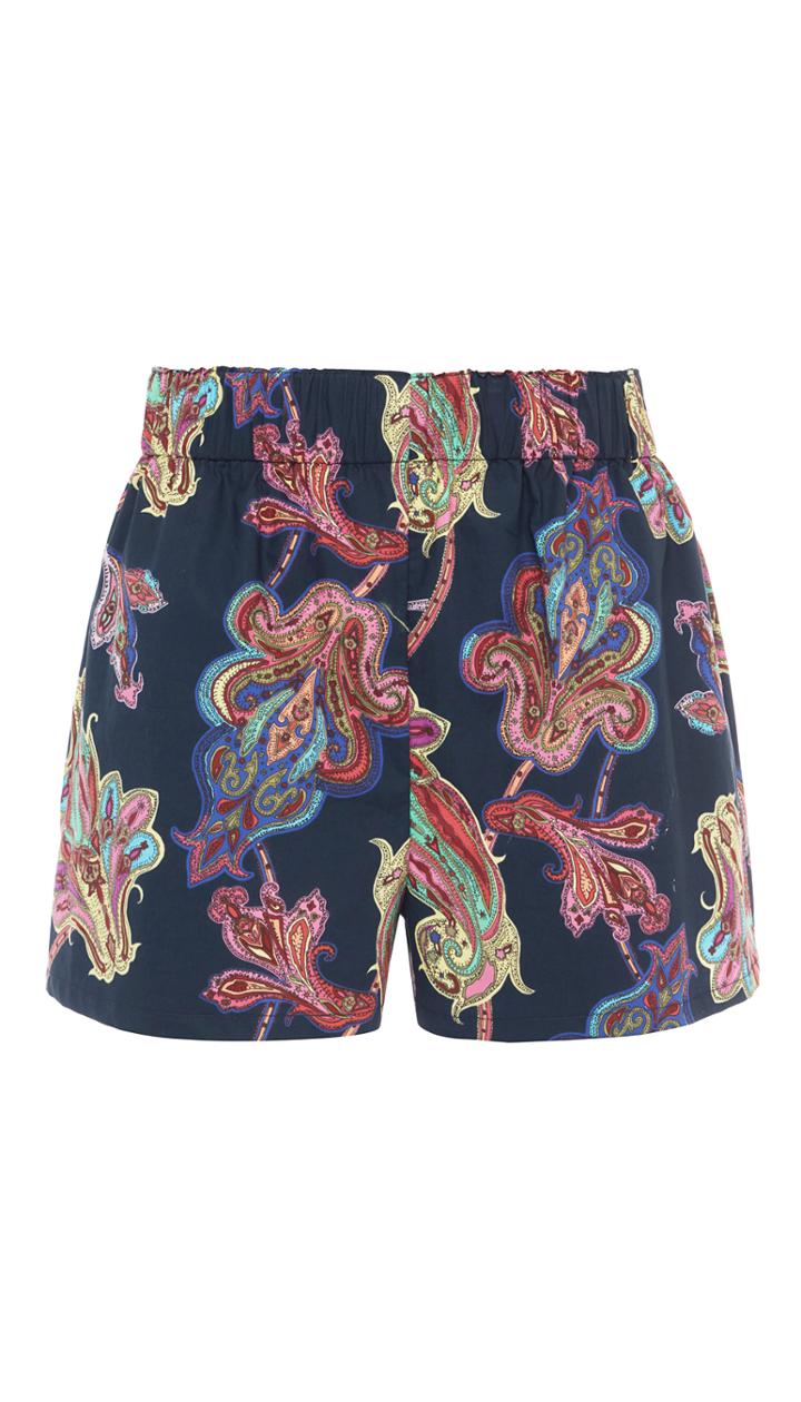 Paisley On Cotton Pull On Shorts