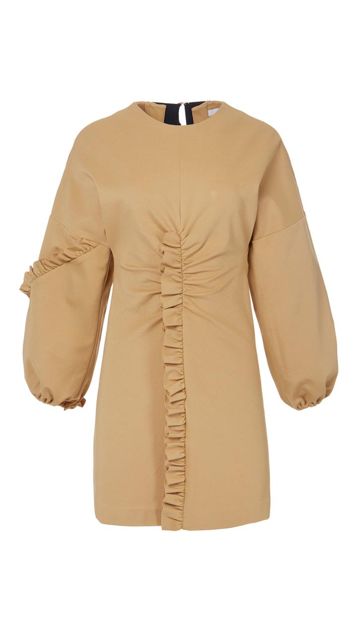 Bond Stretch Knit Ruffle Mini Dress