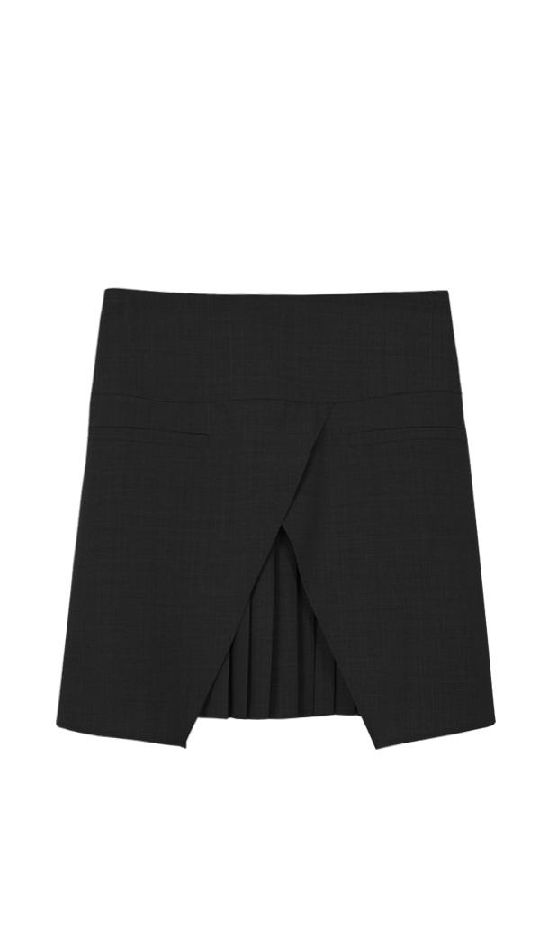 Edie Tropical Wool Mini Skirt