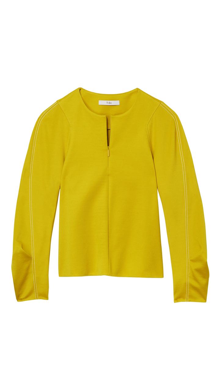Stretch Cavalry Twill Front Zip Pullover