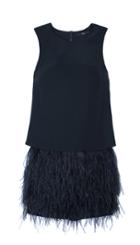 Cera Tuxedo Feather Trim Dress