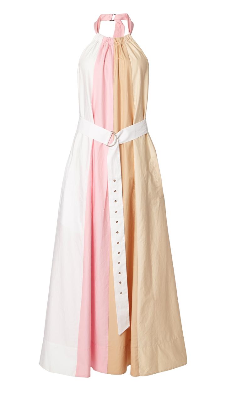 Color Block Long Trapeze Dress