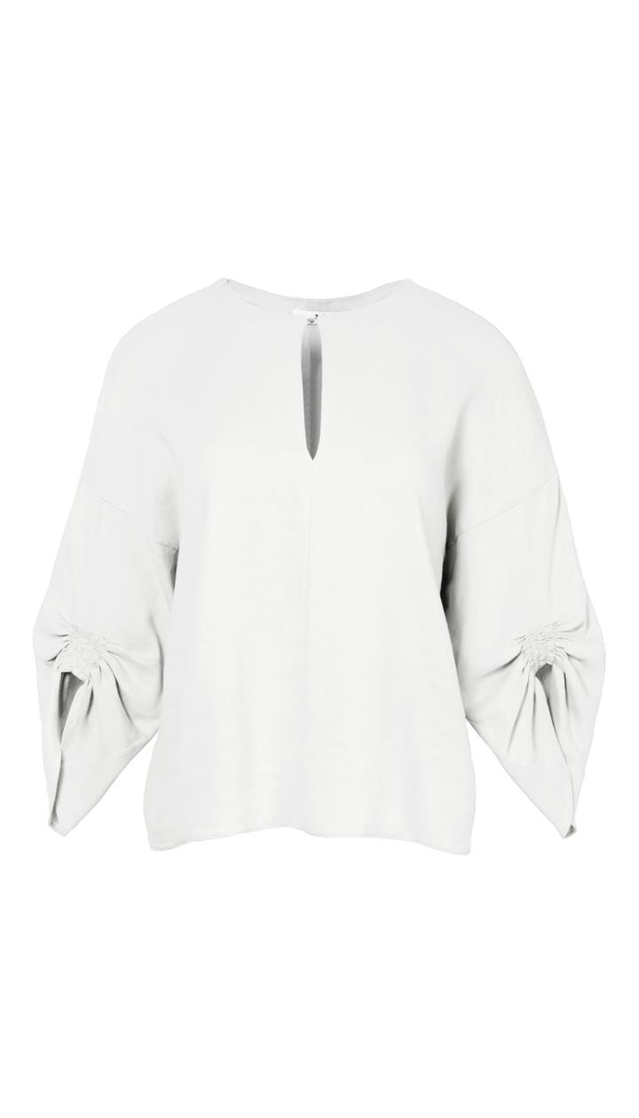 Marta Linen Sculpted Sleeve Top