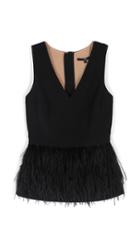 Cera Tuxedo Feather Peplum Top