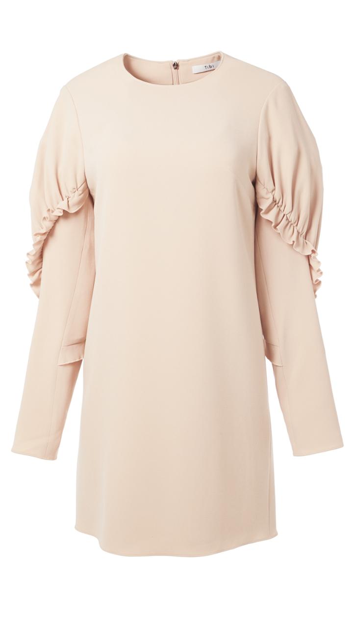 Triacetate Short Ruffle Dress