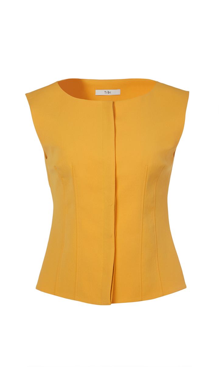 Drape Twill Sleeveless Corset Top