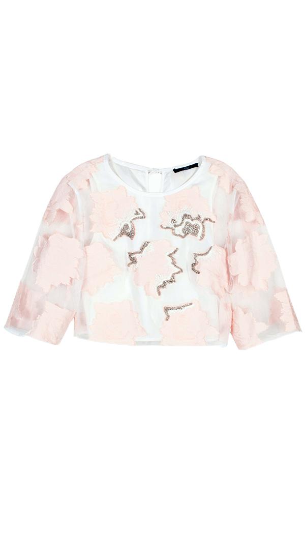 Ayame Fil Coupe Beaded Cropped Top