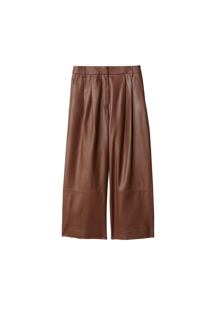 Tissue Leather Stella Cropped Wide Leg Pants