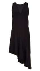 Silk Seamed Ruffle Dress