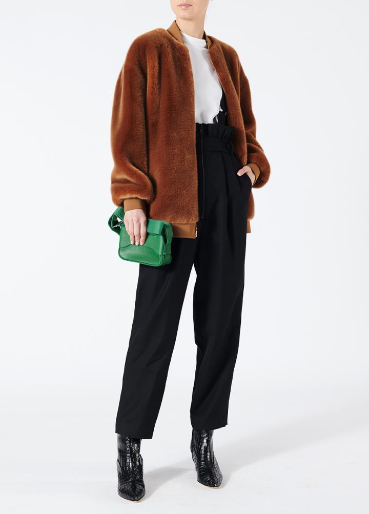 Luxe Tuxedo Paperbag Overalls With Detachable Straps