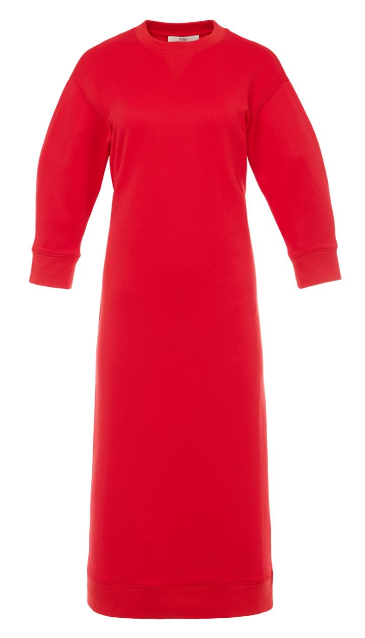 Open Back Sweatshirt Midi Dress