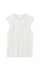 Mercerized Knit Padded Shoulder Top