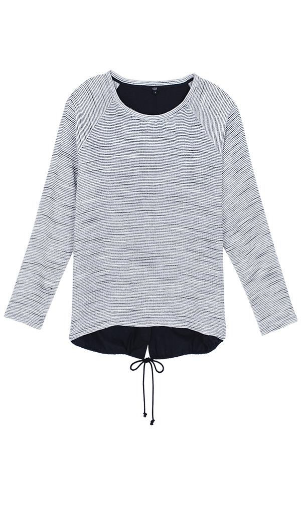 Raffia Stripe Long Sleeve Top