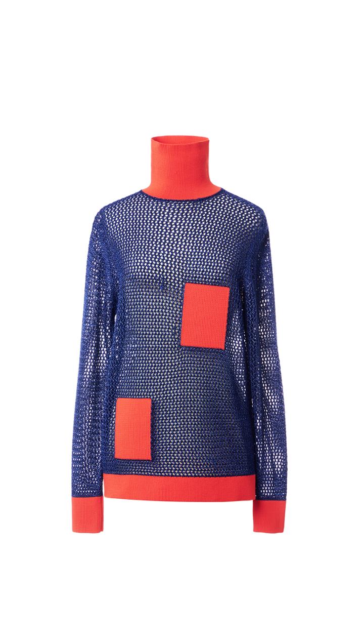Crochet Turtleneck Pullover