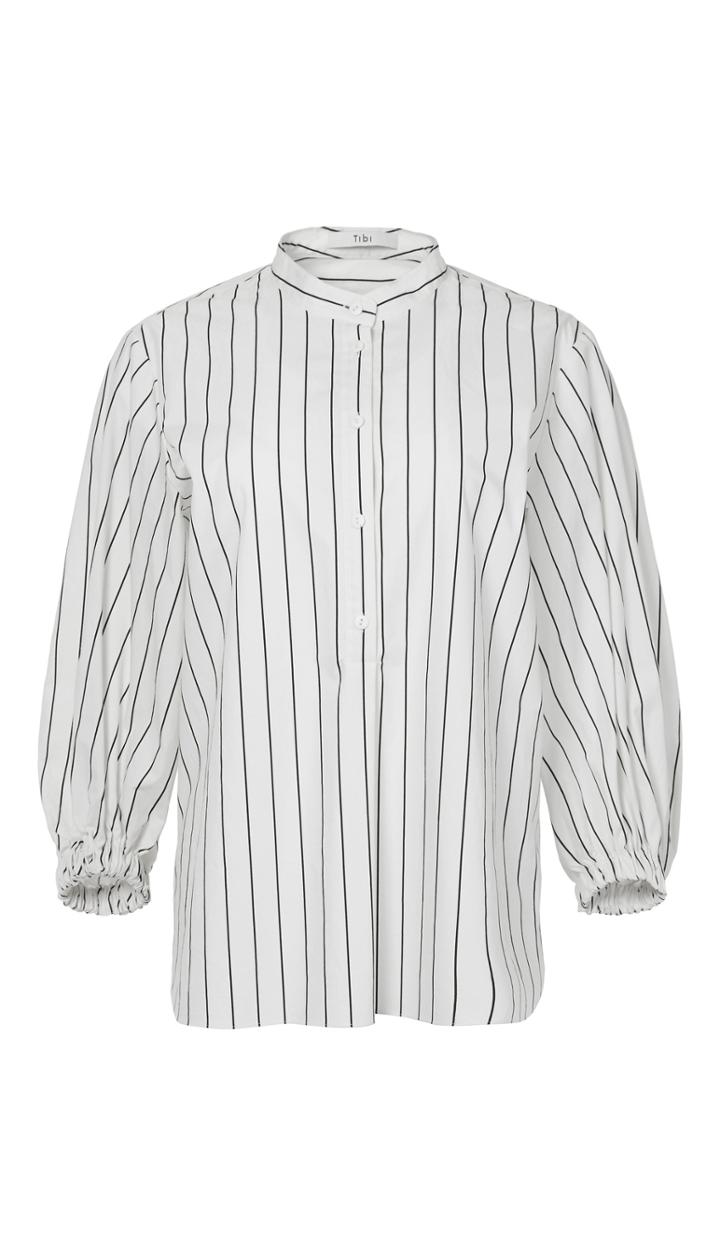 Striped Shirting Tunic Top