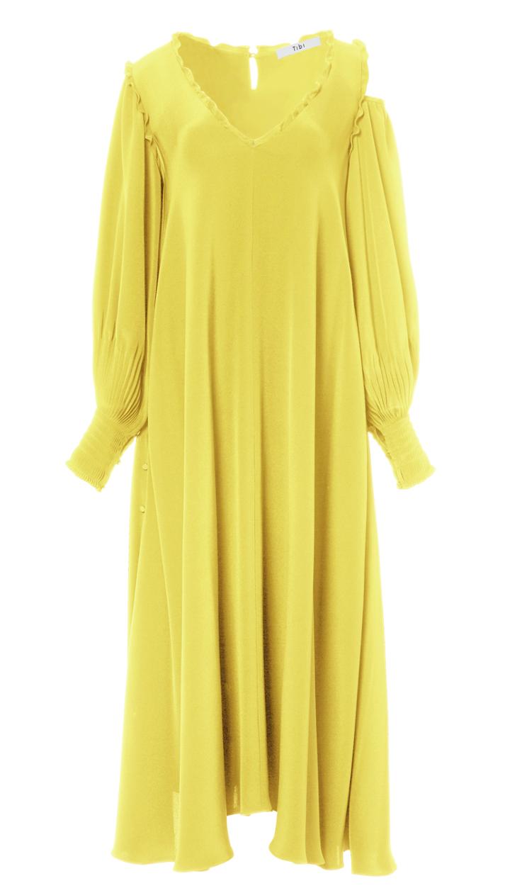 Edwardian Silk Open Shoulder Dress