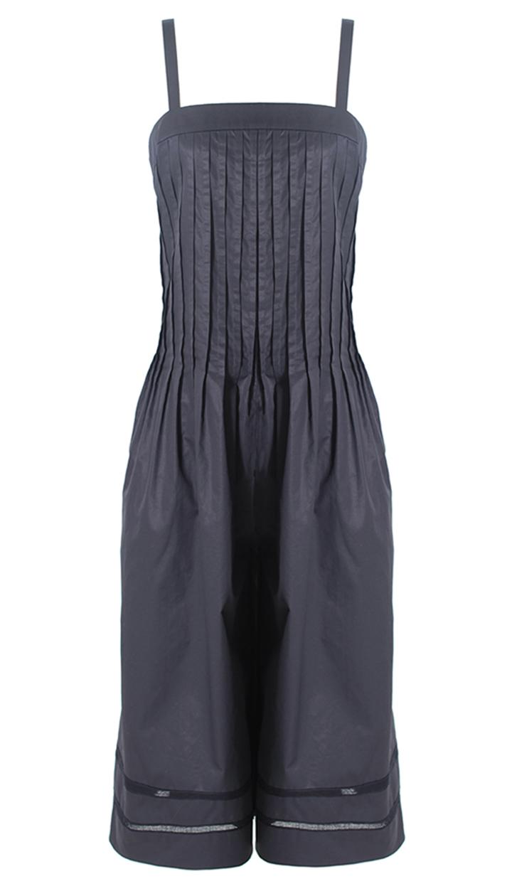 Satin Poplin Pintuck Jumpsuit