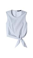 Striped Tie-front Cropped Top