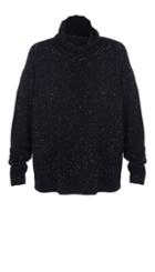Tweed Funnel Neck Sweater