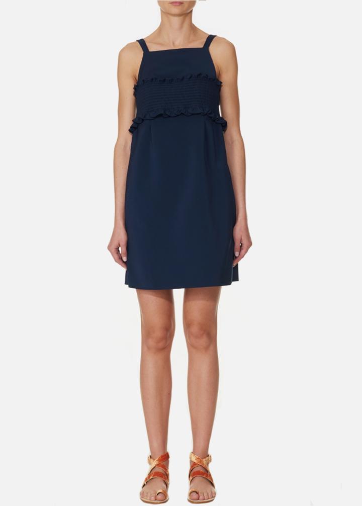 Stretch Faille Strappy Dress