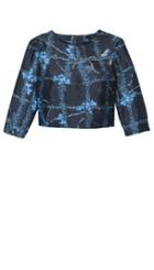 Windowpane Floral Cropped Top