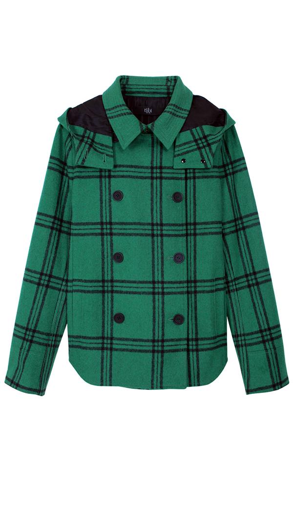 Evergreen Plaid Hooded Coat