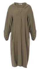 Washed Viscose Twill Hoodie Shirtdress